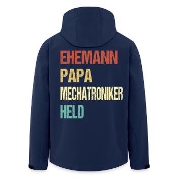 Mechatroniker Papa - Recycelte Männer Softshell-Jacke von Stanley/Stella - Navy - Hinten - AI Model Male 185 light (185cm)