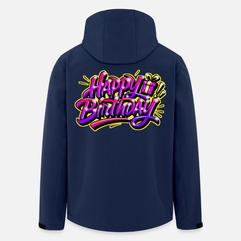 HAPPY BIRTHDAY GESCHENK PRINT GRAFF - Recycelte Männer Softshell-Jacke von Stanley/Stella - Navy