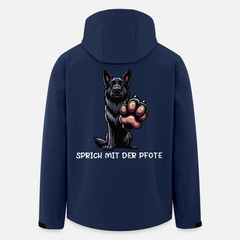 Sprich mit der Pfote Schwarzer Schäferhund  - Recycelte Männer Softshell-Jacke von Stanley/Stella - Navy