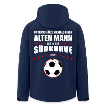 Alter Mann - Südkurve Köln | Retro Vintage Design - Recycelte Männer Softshell-Jacke von Stanley/Stella - Navy - Hinten - AI Model Male 185 light (185cm)