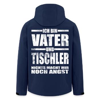 Vater und Tischler Lustiger Spruch Papa Vatertag - Recycelte Männer Softshell-Jacke von Stanley/Stella - Navy - Hinten - AI Model Male 185 light (185cm)