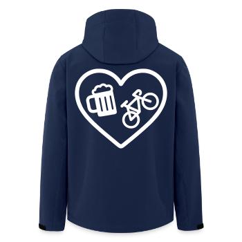 Heart Bike Bier - Recycelte Männer Softshell-Jacke von Stanley/Stella - Navy - Hinten - AI Model Male 185 light (185cm)