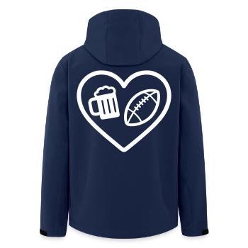 Heart Rugby Bier - Recycelte Männer Softshell-Jacke von Stanley/Stella - Navy - Hinten - AI Model Male 185 light (185cm)