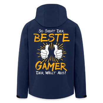 Gamer Geschenkidee - Recycelte Männer Softshell-Jacke von Stanley/Stella - Navy - Hinten - AI Model Male 185 light (185cm)