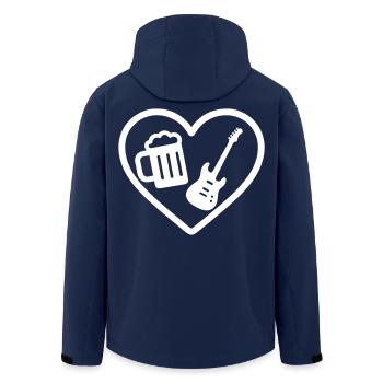 Heart Rock Bier - Recycelte Männer Softshell-Jacke von Stanley/Stella - Navy - Hinten - AI Model Male 185 light (185cm)