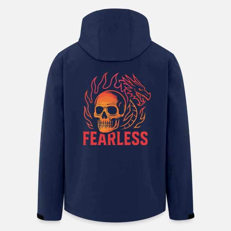 Flammenschädel Fearless - Recycelte Männer Softshell-Jacke von Stanley/Stella - Navy