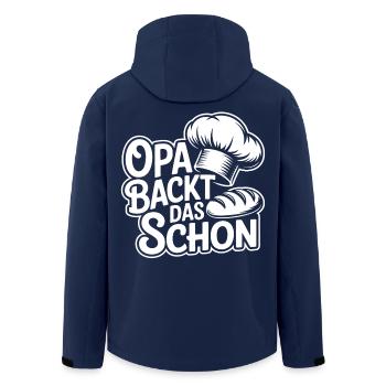 Opa backt das schon - Recycelte Männer Softshell-Jacke von Stanley/Stella - Navy - Hinten - AI Model Male 185 light (185cm)