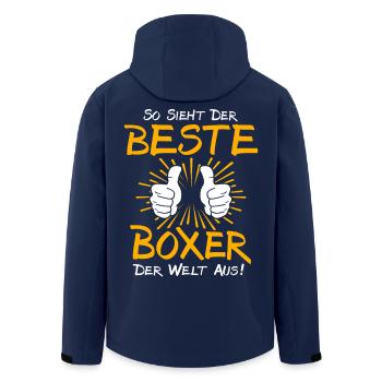 Boxer Geschenkidee - Recycelte Männer Softshell-Jacke von Stanley/Stella - Navy - Hinten - AI Model Male 185 light (185cm)