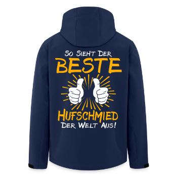Hufschmied Geschenkidee - Recycelte Männer Softshell-Jacke von Stanley/Stella - Navy - Hinten - AI Model Male 185 light (185cm)
