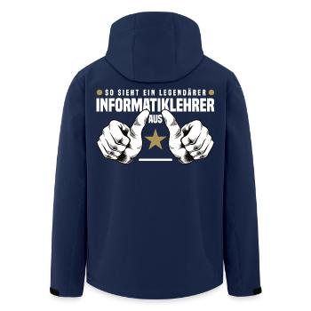 Informatiklehrer - Recycelte Männer Softshell-Jacke von Stanley/Stella - Navy - Hinten - AI Model Male 185 light (185cm)