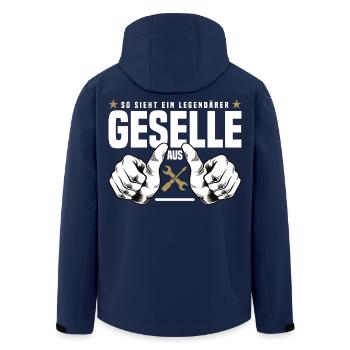 Geselle - Recycelte Männer Softshell-Jacke von Stanley/Stella - Navy - Hinten - AI Model Male 185 light (185cm)