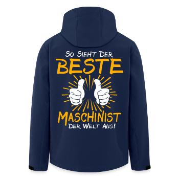 Maschinist Geschenkidee - Recycelte Männer Softshell-Jacke von Stanley/Stella - Navy - Hinten - AI Model Male 185 light (185cm)