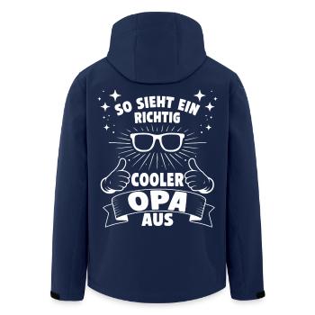 So sieht ein cooler Opa aus - Recycelte Männer Softshell-Jacke von Stanley/Stella - Navy - Hinten - AI Model Male 185 light (185cm)
