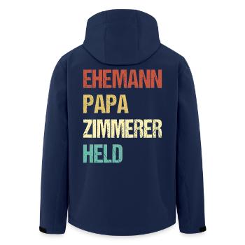 Zimmerer Papa - Recycelte Männer Softshell-Jacke von Stanley/Stella - Navy - Hinten - AI Model Male 185 light (185cm)