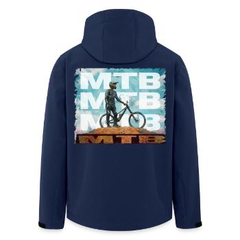 MTB - Recycelte Männer Softshell-Jacke von Stanley/Stella - Navy - Hinten - AI Model Male 185 light (185cm)