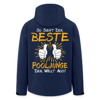 Pooljunge Geschenkidee - Recycelte Männer Softshell-Jacke von Stanley/Stella - Navy - Hinten - AI Model Male 185 light (185cm)