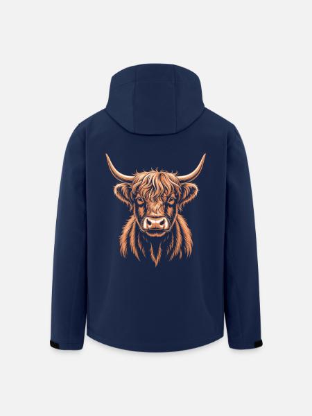 Schottisches Hochlandrind - Recycelte Männer Softshell-Jacke von Stanley/Stella - Navy
