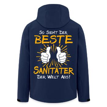 Sanitäter Geschenkidee - Recycelte Männer Softshell-Jacke von Stanley/Stella - Navy - Hinten - AI Model Male 185 light (185cm)