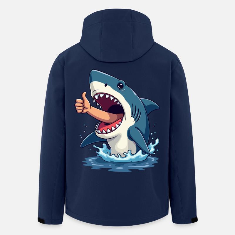 Bonne chance à l’humour de requin - Veste softshell homme en polyester recyclé Stanley/Stella - marine