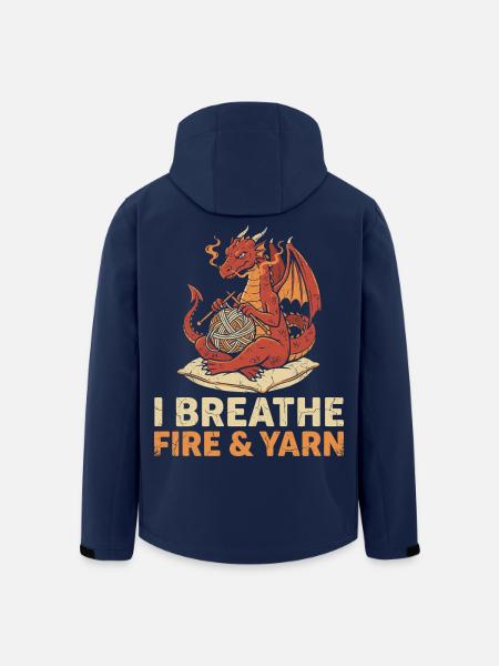 Lustiger Garndrache zum Stricken für Strickerinnen - Recycelte Männer Softshell-Jacke von Stanley/Stella - Navy
