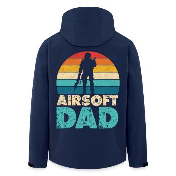 Airsoft Dad Retro Sunset Silhouette - Recycelte Männer Softshell-Jacke von Stanley/Stella - Navy - Hinten - AI Model Male 185 light (185cm)