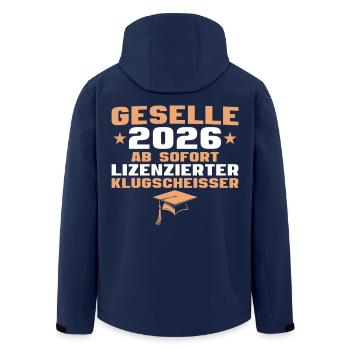 Geselle 2026 Gesellenprüfung bestandene Ausbildung - Recycelte Männer Softshell-Jacke von Stanley/Stella - Navy - Hinten - AI Model Male 185 light (185cm)