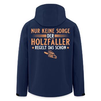Holzfäller regelt das schon - Waldarbeiter - Recycelte Männer Softshell-Jacke von Stanley/Stella - Navy - Hinten - AI Model Male 185 light (185cm)