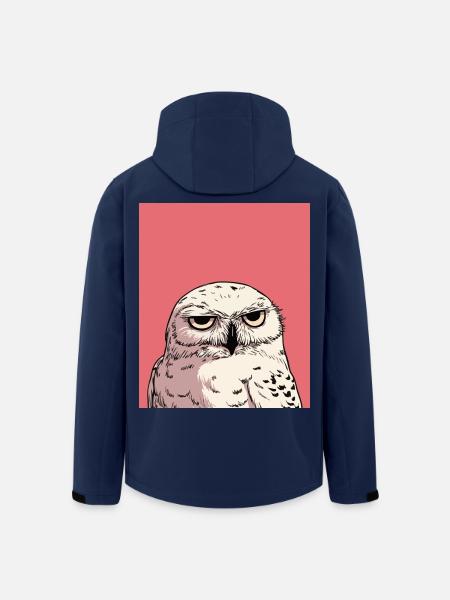 Grumpy Owl Illustration – Urteilende Tierkunst De - Recycelte Männer Softshell-Jacke von Stanley/Stella - Navy