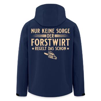 Forstwirt regelt das schon - Holzfäller - Recycelte Männer Softshell-Jacke von Stanley/Stella - Navy - Hinten - AI Model Male 185 light (185cm)