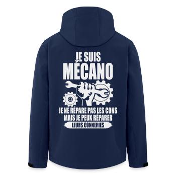 Ich bin ein Mechaniker, Mechaniker humorvoll - Recycelte Männer Softshell-Jacke von Stanley/Stella - Navy - Hinten - AI Model Male 185 light (185cm)