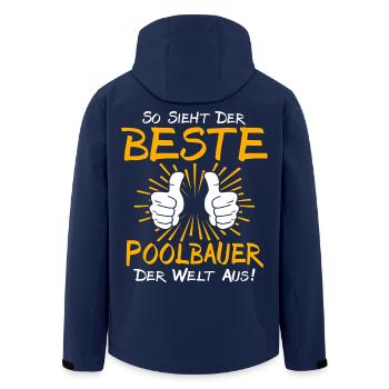 Poolbauer Geschenkidee - Recycelte Männer Softshell-Jacke von Stanley/Stella - Navy - Hinten - AI Model Male 185 light (185cm)