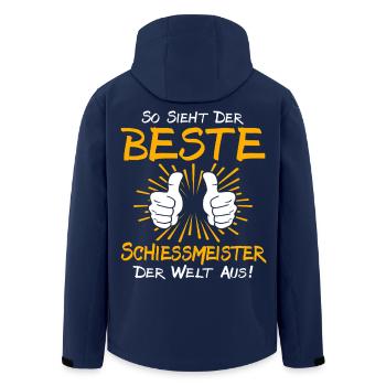 Schiessmeister Geschenkidee - Recycelte Männer Softshell-Jacke von Stanley/Stella - Navy - Hinten - AI Model Male 185 light (185cm)