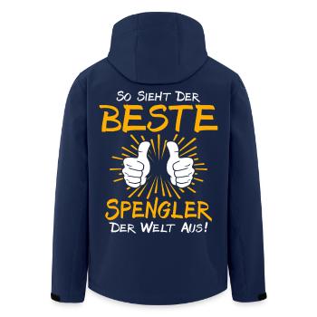 Spengler Geschenkidee - Recycelte Männer Softshell-Jacke von Stanley/Stella - Navy - Hinten - AI Model Male 185 light (185cm)