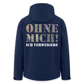 Ohne Mich  - Recycelte Männer Softshell-Jacke von Stanley/Stella - Navy - Hinten - AI Model Male 185 light (185cm)