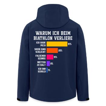 Biathlon Warum ich beim Biathlon verliere  - Recycelte Männer Softshell-Jacke von Stanley/Stella - Navy - Hinten - AI Model Male 185 light (185cm)