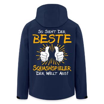 Squashspieler Geschenkidee - Recycelte Männer Softshell-Jacke von Stanley/Stella - Navy - Hinten - AI Model Male 185 light (185cm)