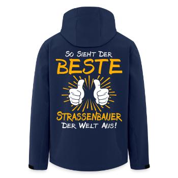 Strassenbauer Geschenkidee - Recycelte Männer Softshell-Jacke von Stanley/Stella - Navy - Hinten - AI Model Male 185 light (185cm)