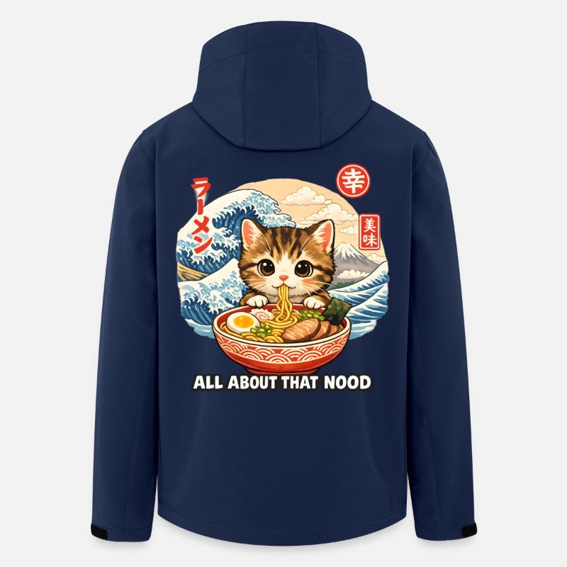 Cats ramen ukiyo-e - Men’s Recycled Softshell Jacket by Stanley/Stella - navy