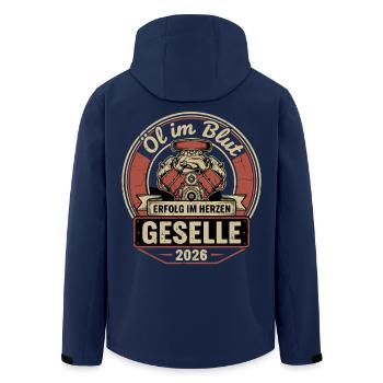 Geselle 2026 Öl im Blut Kfz - Recycelte Männer Softshell-Jacke von Stanley/Stella - Navy - Hinten - AI Model Male 185 light (185cm)