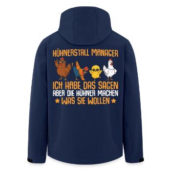 Landwirt Hühnerstall Manager Hühner - Recycelte Männer Softshell-Jacke von Stanley/Stella - Navy - Hinten - AI Model Male 185 light (185cm)