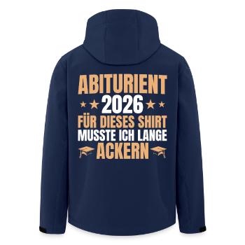 Abiturient 2026 Lange Ackern - Abitur geschafft - Recycelte Männer Softshell-Jacke von Stanley/Stella - Navy - Hinten - AI Model Male 185 light (185cm)