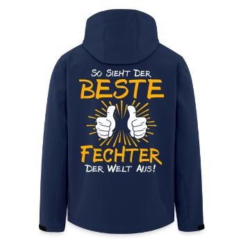 Fechter Geschenkidee - Recycelte Männer Softshell-Jacke von Stanley/Stella - Navy - Hinten - AI Model Male 185 light (185cm)