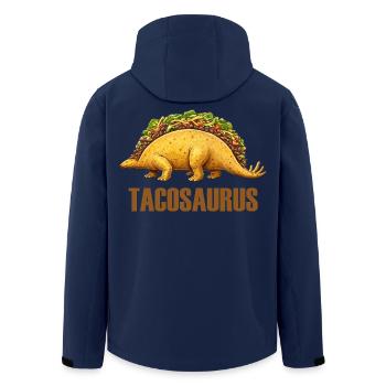 Tacosaurus – Dino trifft Tex-Mex - Recycelte Männer Softshell-Jacke von Stanley/Stella - Navy - Hinten - AI Model Male 185 light (185cm)