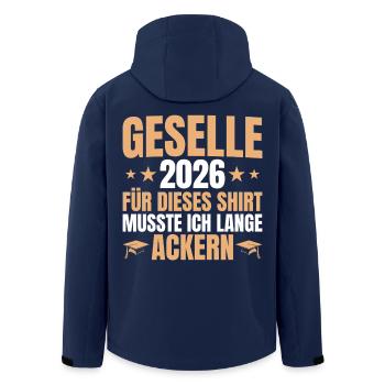 Geselle 2026 Lange Ackern - Ausbildung bestanden - Recycelte Männer Softshell-Jacke von Stanley/Stella - Navy - Hinten - AI Model Male 185 light (185cm)