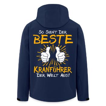 Kranführer Geschenkidee - Recycelte Männer Softshell-Jacke von Stanley/Stella - Navy - Hinten - AI Model Male 185 light (185cm)
