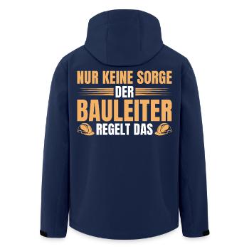 Bauleiter regelt das - Hausbau Bauherr - Recycelte Männer Softshell-Jacke von Stanley/Stella - Navy - Hinten - AI Model Male 185 light (185cm)