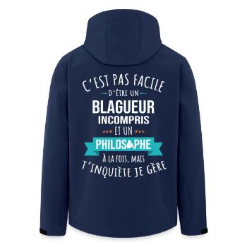 Joker-Philosoph missverstanden Humor - Recycelte Männer Softshell-Jacke von Stanley/Stella - Navy - Hinten - AI Model Male 185 light (185cm)