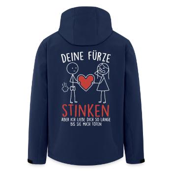 Ich liebe Dich auch wenn dein Furz stinkt  - Recycelte Männer Softshell-Jacke von Stanley/Stella - Navy - Hinten - AI Model Male 185 light (185cm)