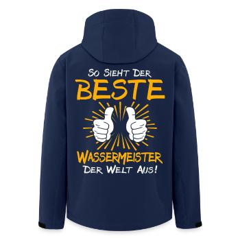 Wassermeister Geschenkidee - Recycelte Männer Softshell-Jacke von Stanley/Stella - Navy - Hinten - AI Model Male 185 light (185cm)