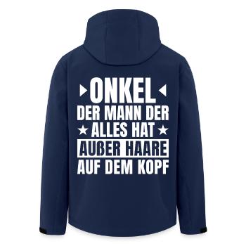 Onkel mit Glatze Spruch - Recycelte Männer Softshell-Jacke von Stanley/Stella - Navy - Hinten - AI Model Male 185 light (185cm)